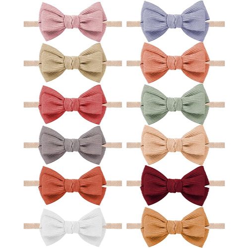 Baby Girl Headbands and Bows, Newborn Infant Toddler Nylon Elastics Hairbands Hair Accessories