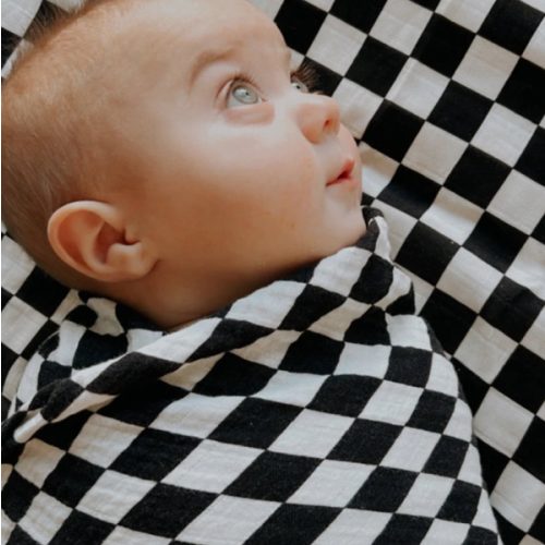 Muslin Swaddle | Black & White Checkerboard