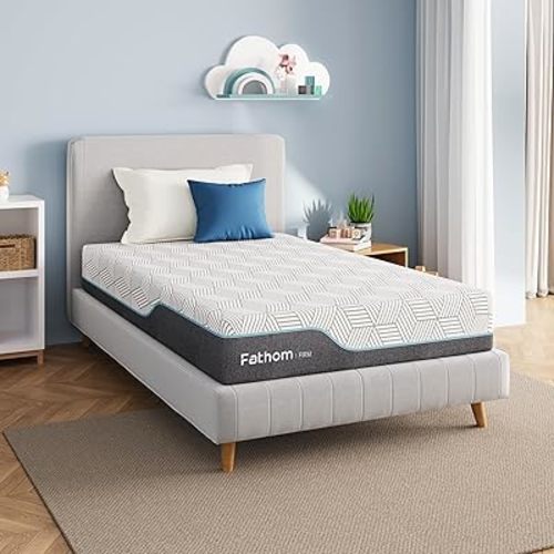 FATHOM Firm Twin Mattress 8 Inch Memory Foam Mattress Twin Size Bed in a Box for Back Pain Relief and Cool Sleep with Gel Foam and Removeable Fiberglass Free Cover, CertiPUR-US Certified