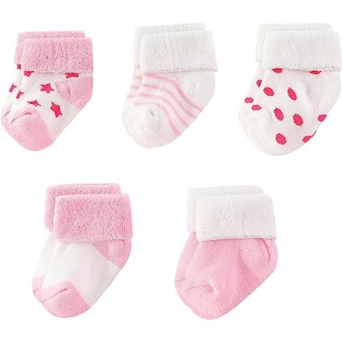 Unisex Baby Terry Socks 5-Pack for Baby boy and girl 0-12 Months Warm Cotton Socks
