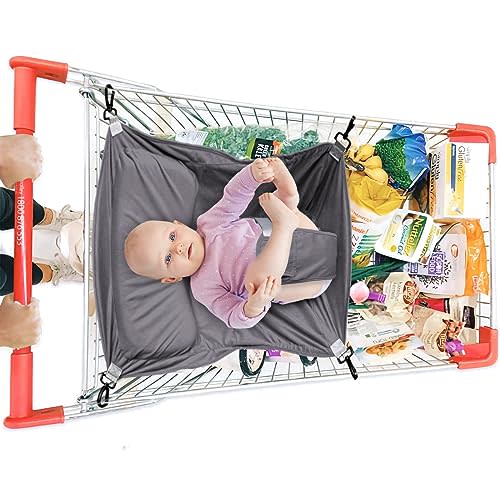 HMOCK Baby Hammock Carrier, Grocery Cart Cover for Infants, Baby Shopping Hammock (Grey)