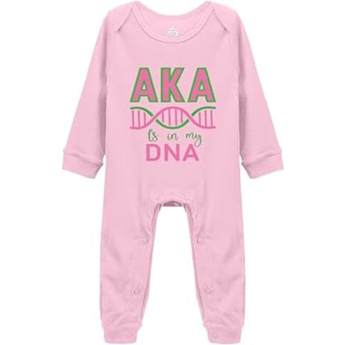AKA is in My DNA Baby Bodysuit Unisex Infant Long Sleeves Short Sleeves Bodysuits