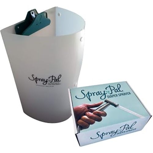Spray Pal Premium Cloth Diaper Cleaning Kit – Patented Splatter Shield Made in USA + High Pressure Sprayer. Best Starter Bundle for Mess-Free Diaper Spray Cleanup.