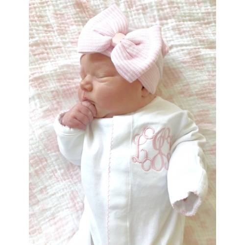 Baby girl coming home outfit, Monogrammed footie, Personalized Baby gift, Monogrammed sleeper, pima cotton, newborn pictures, shower gift
