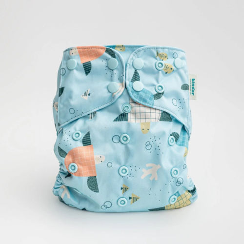 Animals and Insects: Essentials Pocket Cloth Diaper with Athletic Wicking Jersey, Grows with your Baby