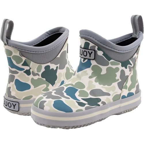 Camo Pattern Toddler & Kids Ankle Rain Boots for Boys & Girls