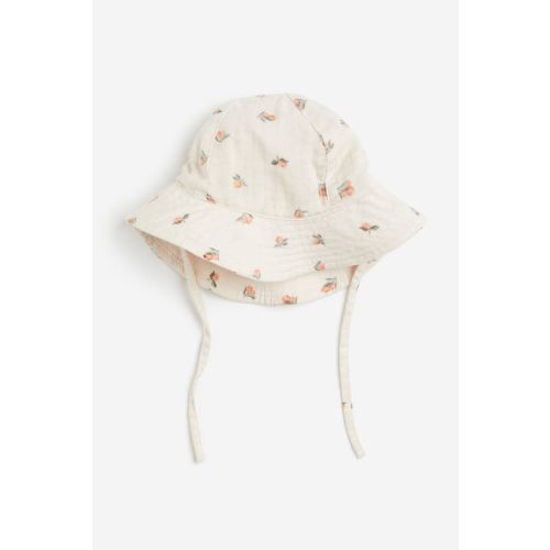 Sun Hat, Light beige/patterned