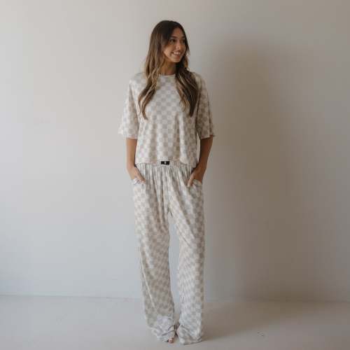 Women's Boxy Tee Lounge Set | Checkerboard