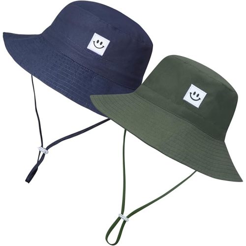 MaxNova Baby Sun Hat Smile Face UPF 50+ Toddler Bucket Hat for Boys Girls 0-7 Years