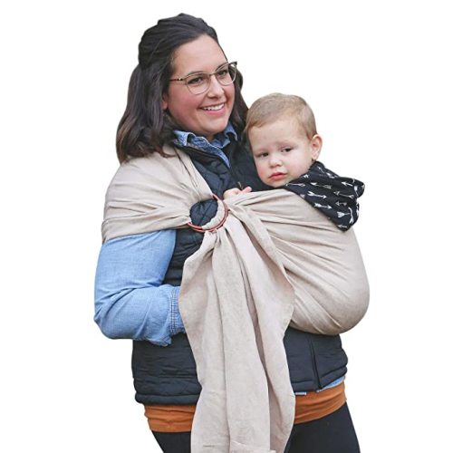 Nalakai Luxury Ring Sling Baby Carrier, Soft Linen Blend Baby Sling, Baby Wrap, Wear Your Little One Close to Your Heart, Comfort, Style