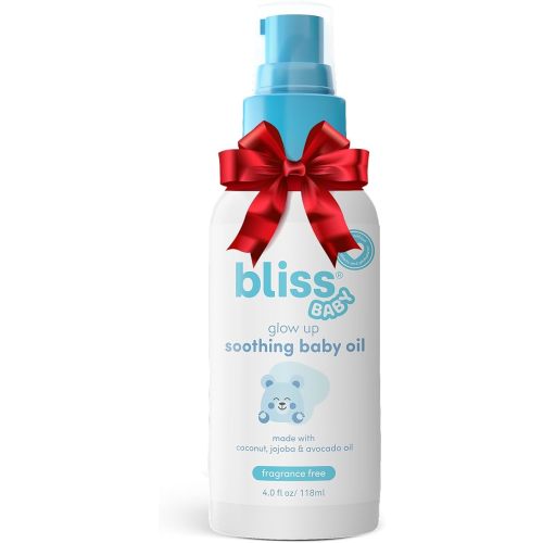 Bliss Baby Oil, All Natural, Premium & Unscented, Vegan - Made with Organic Avocado Oil, Coconut Oil, Dermatologist Tested, Soothing & Hydrating Baby Massage Oil, Travel Size 4 fl. Oz.