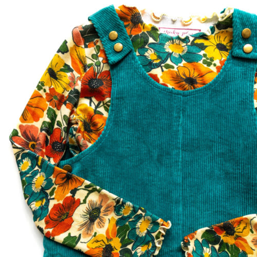 Parker Corduroy Jumper Set - Teal Revival