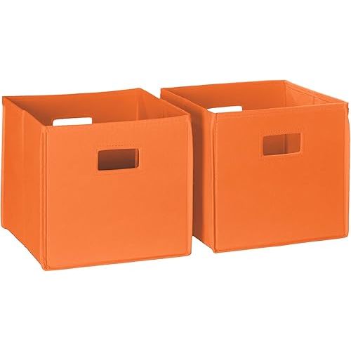 RiverRidge 2 Pc Folding Storage Bin Set, No Size, Orange, 2 Count