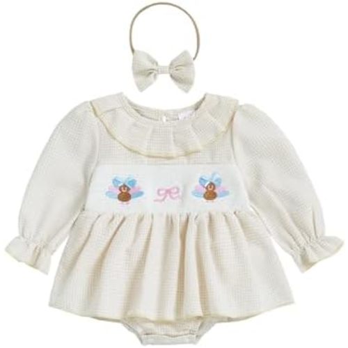 Baby Girl Fall Winter Clothes Long Sleeve Romper Dress + Socks + Headband Newborn Infant Cute Casual Outfits