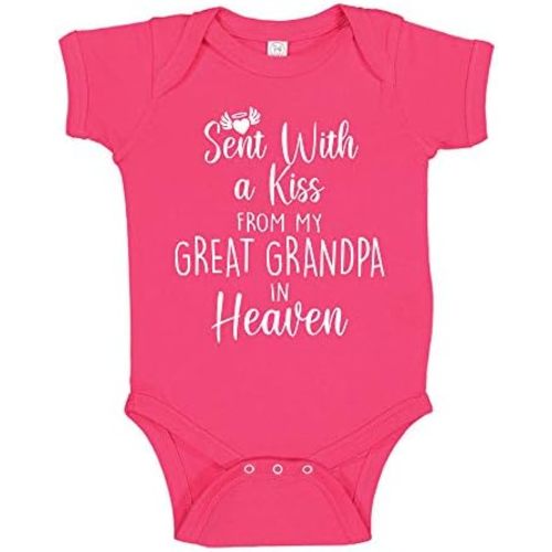 Sent with A Kiss from My Great Grandpa in Heaven Baby Bodysuit Infant One Piece