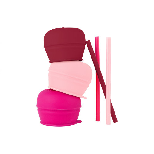 BOON SNUG™ STRAW UNIVERSAL SILICONE SIPPY LIDS 3PK