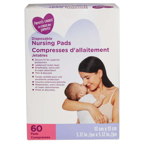 Parent's Choice Disposable Nursing Pads 60ct, 60 pads (5.12"x 5.12") per color box - Walmart.ca