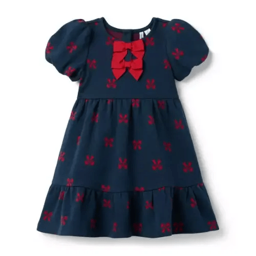 Girl Dark Marine Bow The Wrapped In Wonder Dress by Janie and Jack