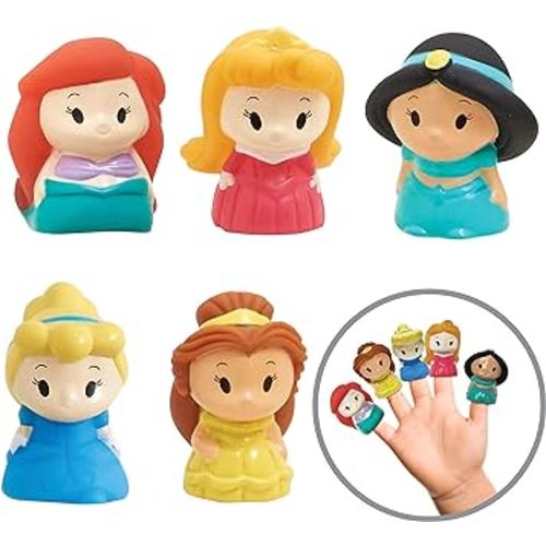 Disney Princess 5 Piece Finger Puppet Set – Party Favors, Educational Play, Bath & Pool Toys, Beach Games, Finger Puppets, Playtime Activities