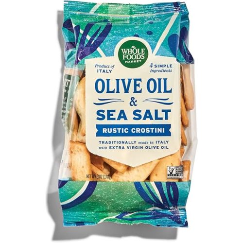 Whole Foods Market, Original Rustic Crostini with Olive Oil & Sea Salt, 6 Ounce