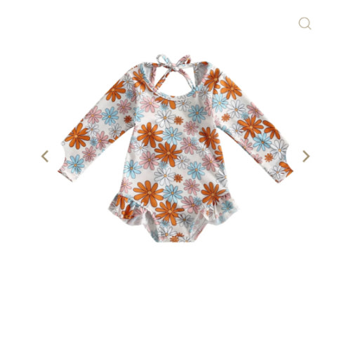 Long Sleeve Keyhole Ruffles Swimsuit – The Ollie Bee