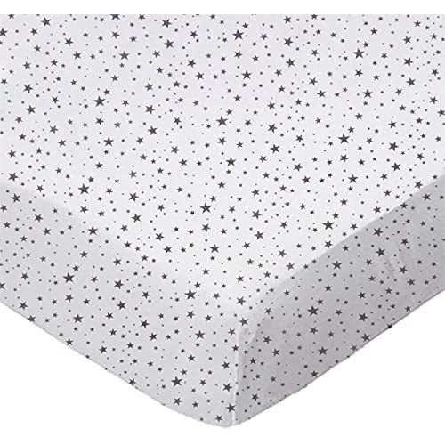SheetWorld Fitted Baby Bassinet Sheet fits Graco My View 4 in 1 Bassinet 19 x 29, 100% Cotton Jersey, Hypoallergenic, Butter Soft, Gray Stars, Made in USA