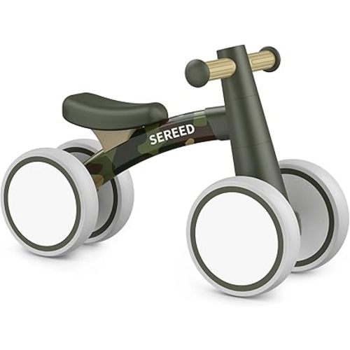 SEREED Baby Balance Bike for 1 Year Old Boys Girls 12-24 Month Toddler Balance Bike, 4 Wheels Toddler First Bike, First Birthday Gifts