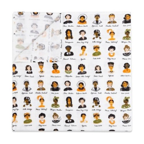 Babyletto Women In History Muslin Swaddle Blanket - White