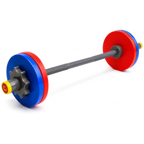 WOD Toys® Barbell Mini - Adjustable Kids Barbell Toy Weight Set for Kid Fitness, Weightlifting and Power lifting - Safe, Durable Kid's Gym Workout and Exercise Equipment for Toddlers and Children