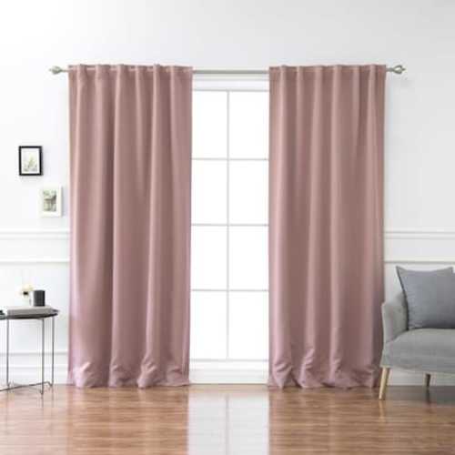 Best Home Fashion 84-in Mauve Blackout Back Tab Curtain Panel Pair SOLID-84-MAUVE at Lowes.com