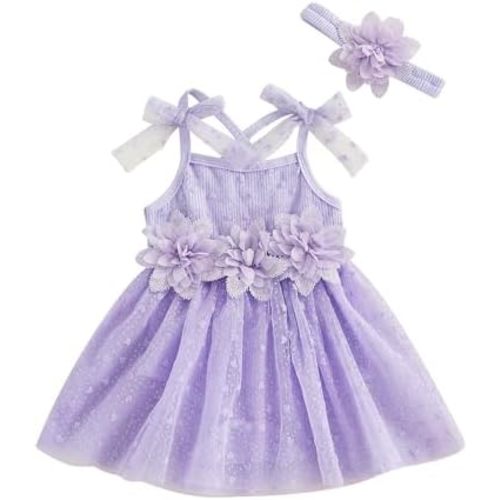Baby Girl Clothes Daisy Ribbed Bodysuit Sleeveless Romper Dress Summer Outfit 0-3 months