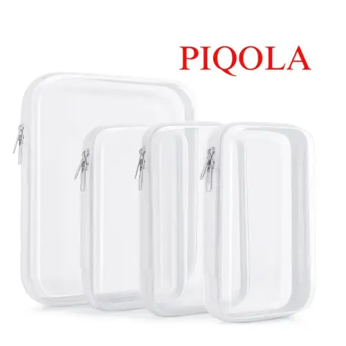 PIQOLA Clear Organizer Storage Box Clear Hard Shell Zipper Case PVC Plastic CLear Storage Containers for Tools & Small Objects Girl Stuff Summer Pool Portable Travel Organizer Set Makeup Organizer Toy Storage Bins High Transparency Diaper Bag M+3S - TikTo