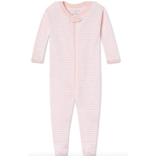 LAKE | Baby | Pima Cotton Pajamas | English Rose Stripe Baby Sleeper