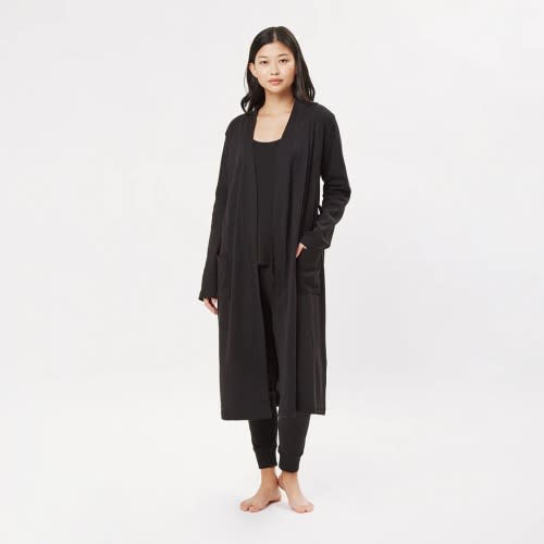 Organic Cotton Robe - Black · Under The Canopy