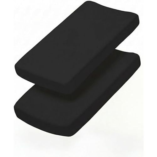 Changing Pad Cover - Pack of 2 Soft Unisex Diaper Change Microfiber Table Sheets - Fits 32"x16" Contoured Pad - Changing Pad Cover for Baby Boys & Girls - Snug, Machine Washable - Oeko-Tex, Black Duo
