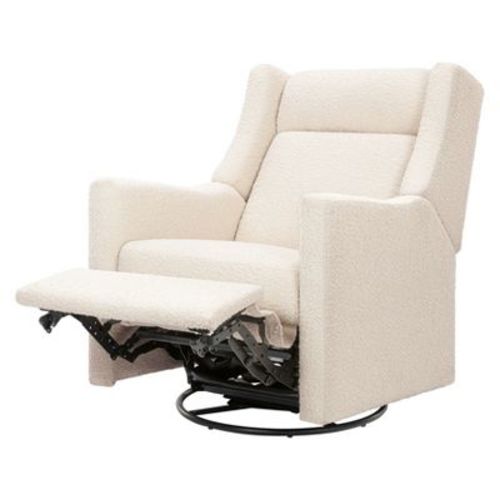 Babyletto Kiwi Deluxe Power Recliner and Swivel Glider with Heat and Massage - Performance Ivory Boucle