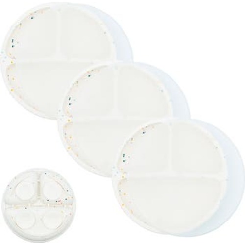 Suction Plates for Babies & Toddlers, 100% Silicone, Dinnerware Stays Put, 3 Pack