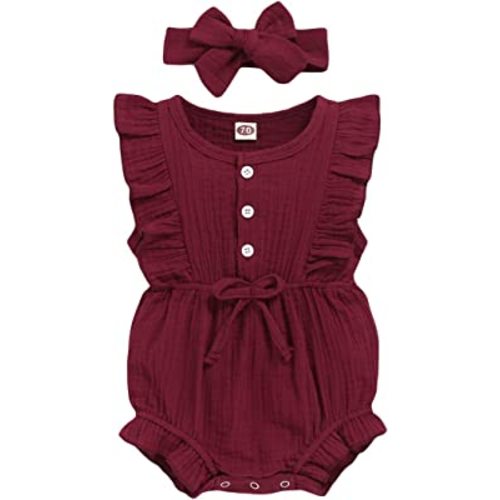 Renotemy Newborn Infant Baby Girl Clothes Rompers Summer Jumpsuits Short Sleeve Romper Infant Baby Clothes Girl