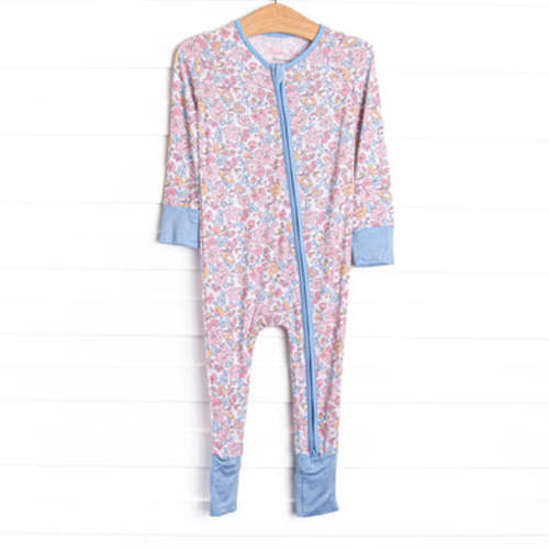 Sunset Florals Bamboo Zippy Pajama, Blue – Stitchy Fish