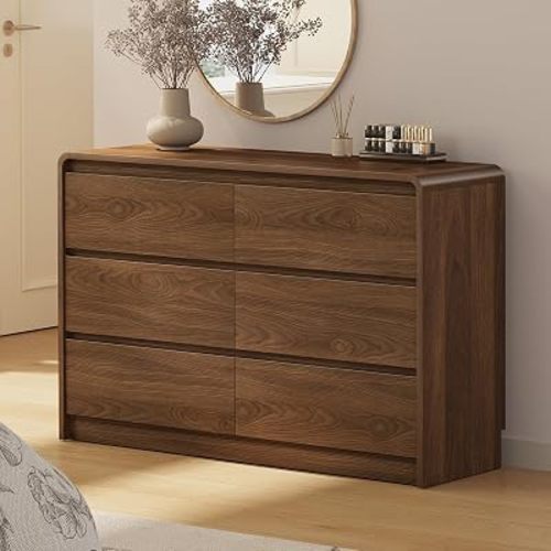 Messenya Modern 6 Drawer Dresser, 47-Inch Wood Chest of Drawers for Bedroom