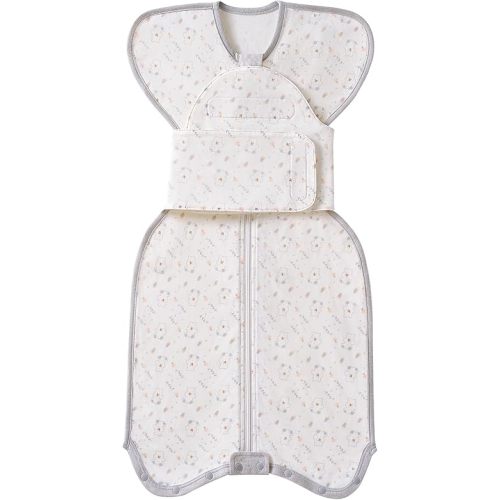 Newborn Sleep Sack 0-3 Months, Preemie Transitional Infant Cotton Wearable Blanket, Zipper Baby Wrap Swaddle Sack with Arms Swaddle Strap, Hands Up Swaddlers Girl Boy Sleeper