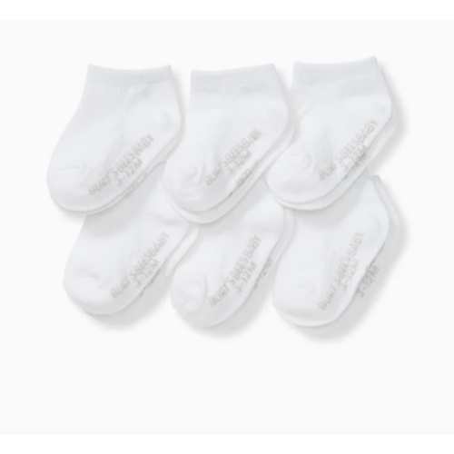 Solid Organic Cotton Baby Ankle Socks 6 Pack