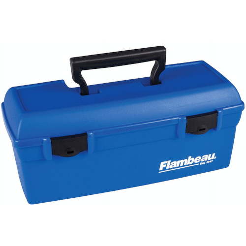 Flambeau Outdoors, 6009TD Lil Brute Fishing Tackle Box with Lift-Out Tray, Blue, 13 inches Long, Plastic