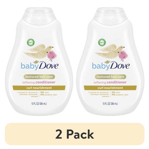 (2 pack) Baby Dove Curly Hair Baby Conditioner Curl Nourishment Tear-Free, 13 oz