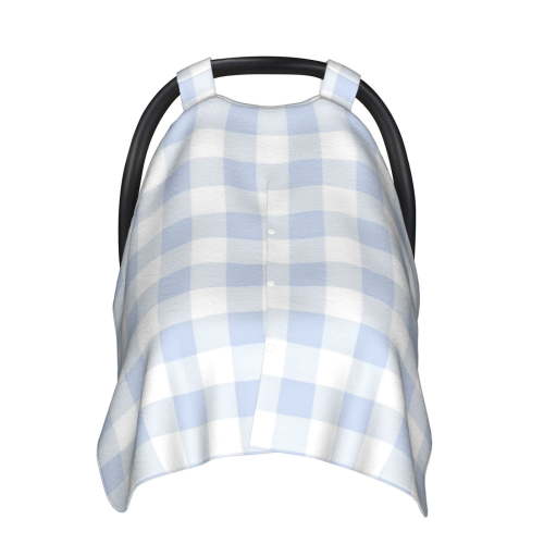 Car Seat Cover Baby - Blue Checkboard Breathable Infant Car Seat Cover for Baby Carseat, Lightweight Comfort Baby Essentials Must Haves Newborn Stuff for Girl Boy