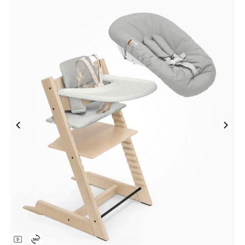 Tripp Trapp® High Chair² with cushion, tray & newborn set