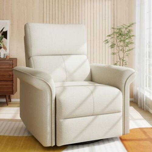 TinyHomie Power Swivel Rocker Recliner Chair for Adults Rocking Glider Recliner Fabric Rocking Chair
