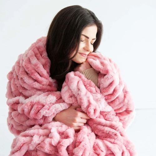Cotton Candy Pink Hugs Blanket | Minky Couture