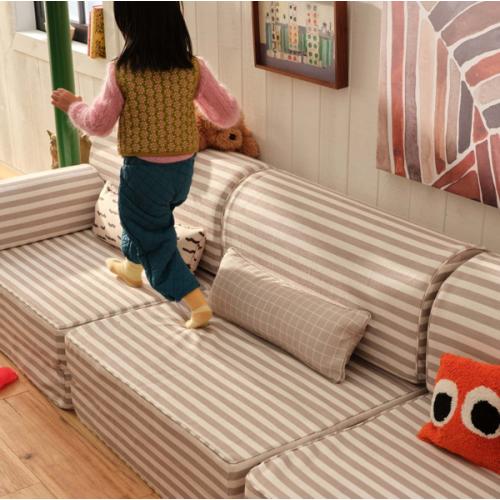 Coconut & Stone Striped Modular Sofa | Bennett | House of Noa