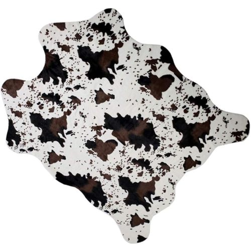 MustMat Cow Print Rug Faux Cute Cowhide Rug for Kids Rooms/Living Room 5x4.4 Feet